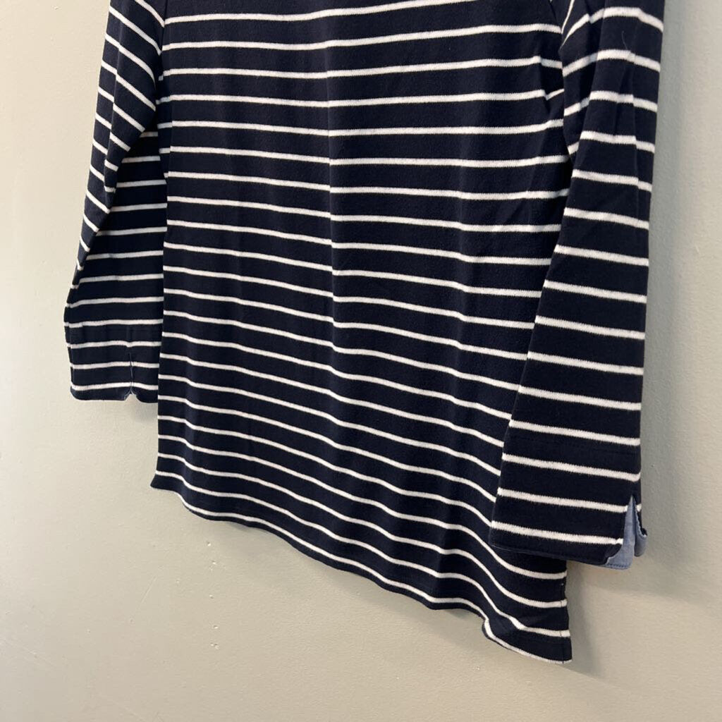 Nautica Navy/ White Striped Long Sleeve Top Small