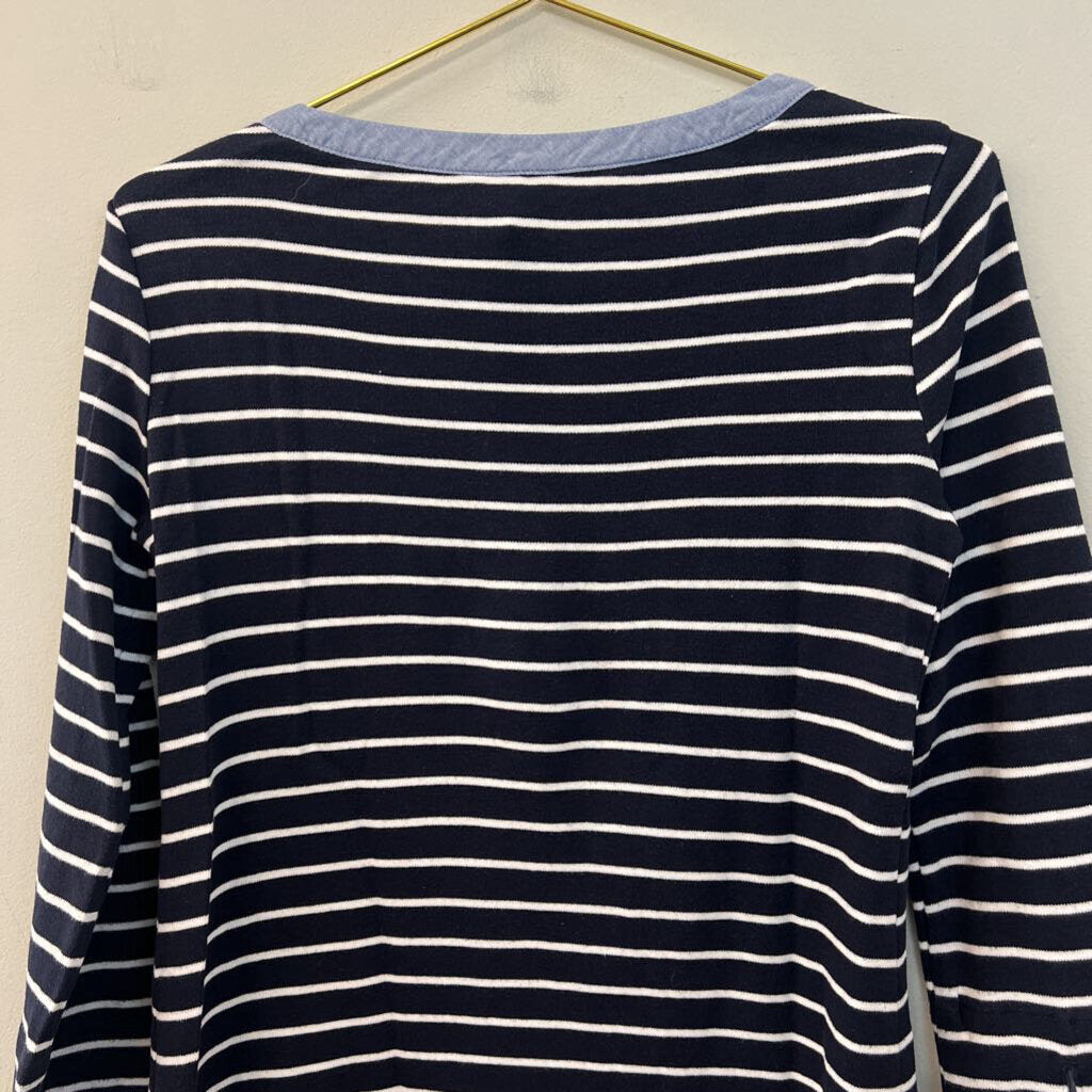 Nautica Navy/ White Striped Long Sleeve Top Small