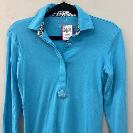 Lilly Pulitzer Blue Long Sleeve Henely Top Extra Small