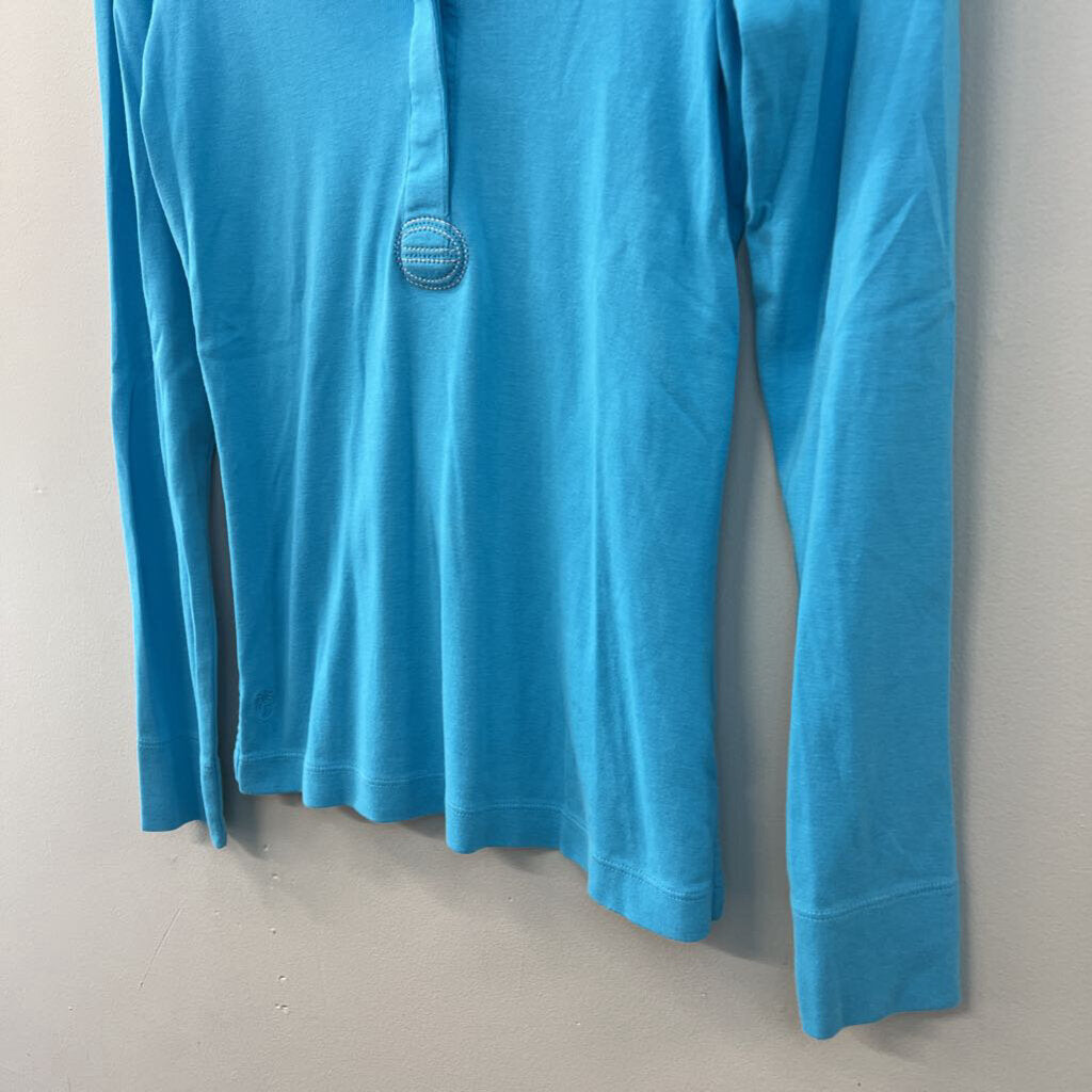 Lilly Pulitzer Blue Long Sleeve Henely Top Extra Small