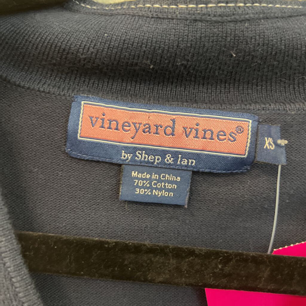 Vineyard Vines Navy/ White Detail Long Sleeve Top Extra Small