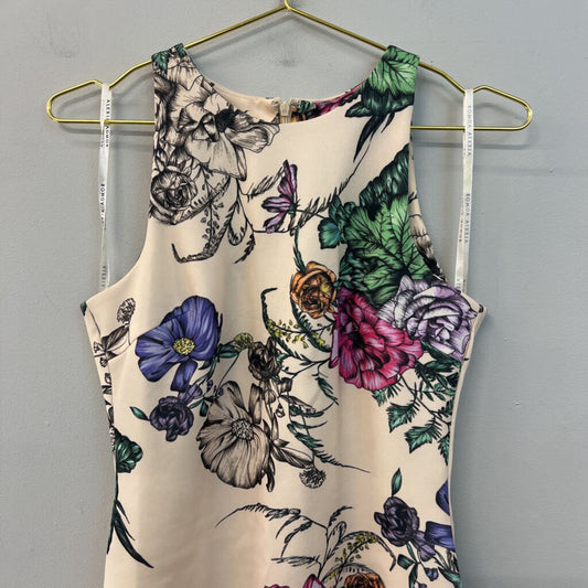 Alexia Admor Beige/ Multi Flower Print Dress Small