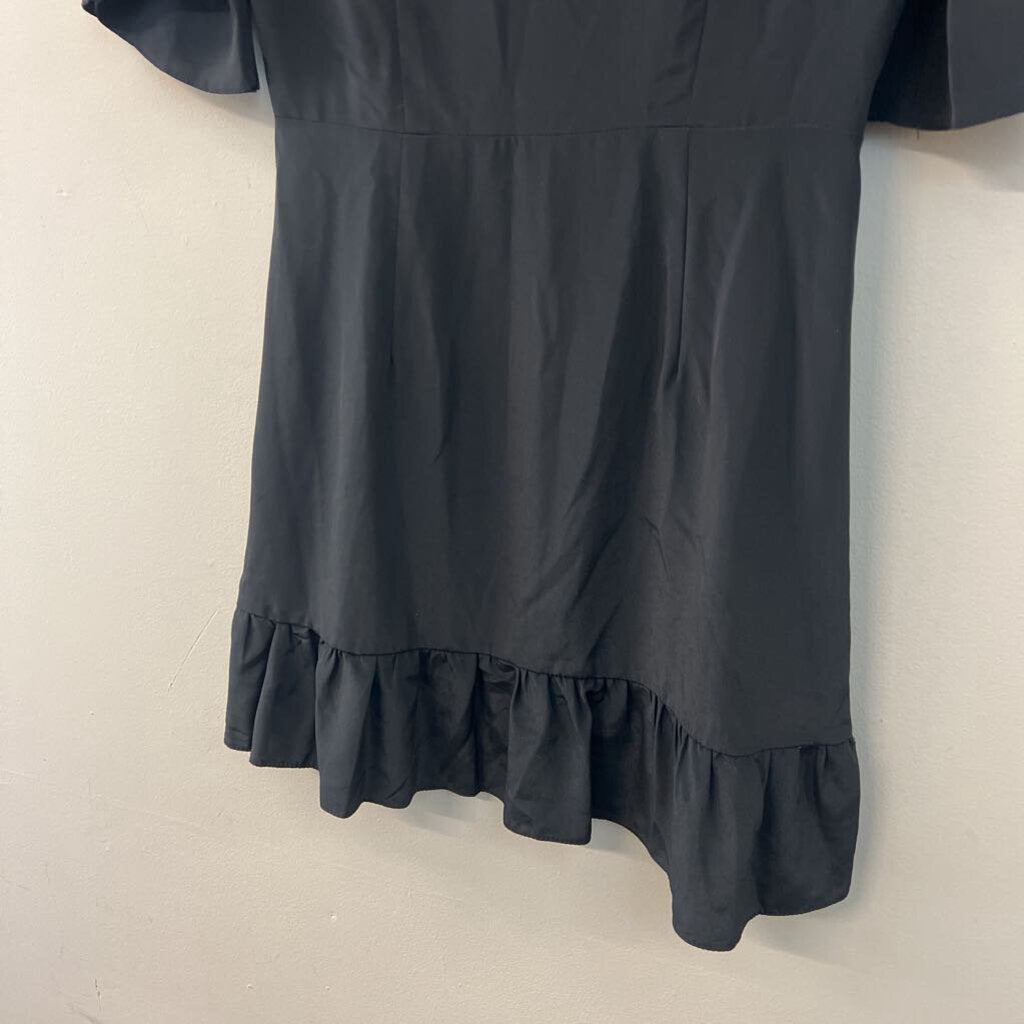 TopShop Black Silky Short Sleeve Dress 6