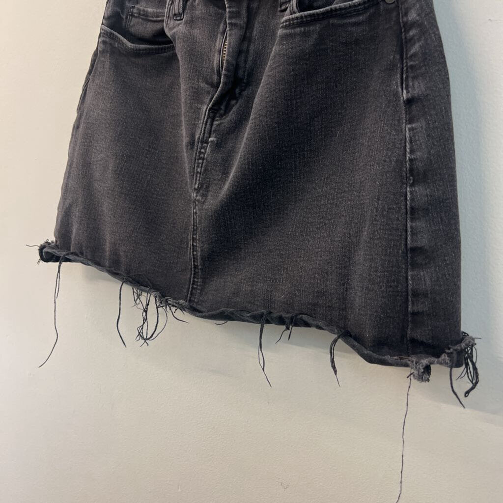 Blank NYC Black Denim Cutoff Skirt Medium