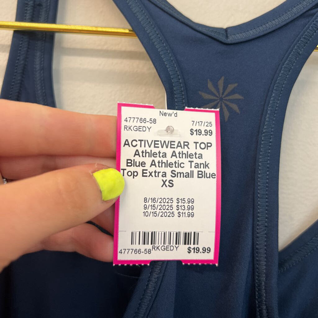 Athleta Blue Athletic Tank Top Extra Small