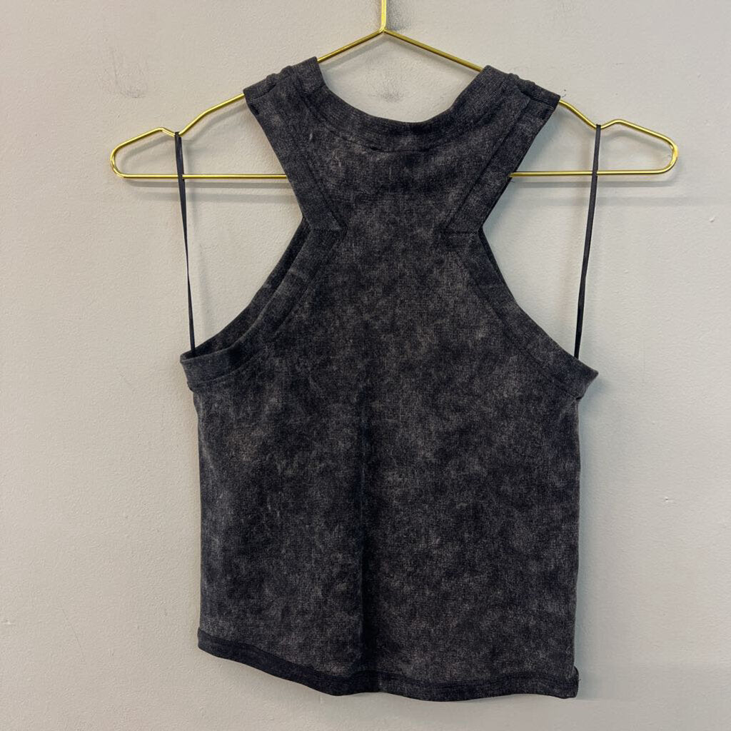 Sincerely Jules Grey High Neck Cropped Tank Top Medium/ Large