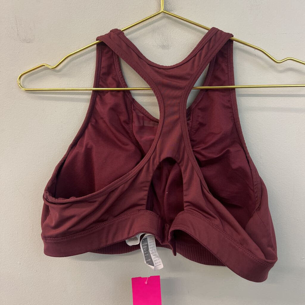 Yvette Burgundy Padded Sports Bra Medium