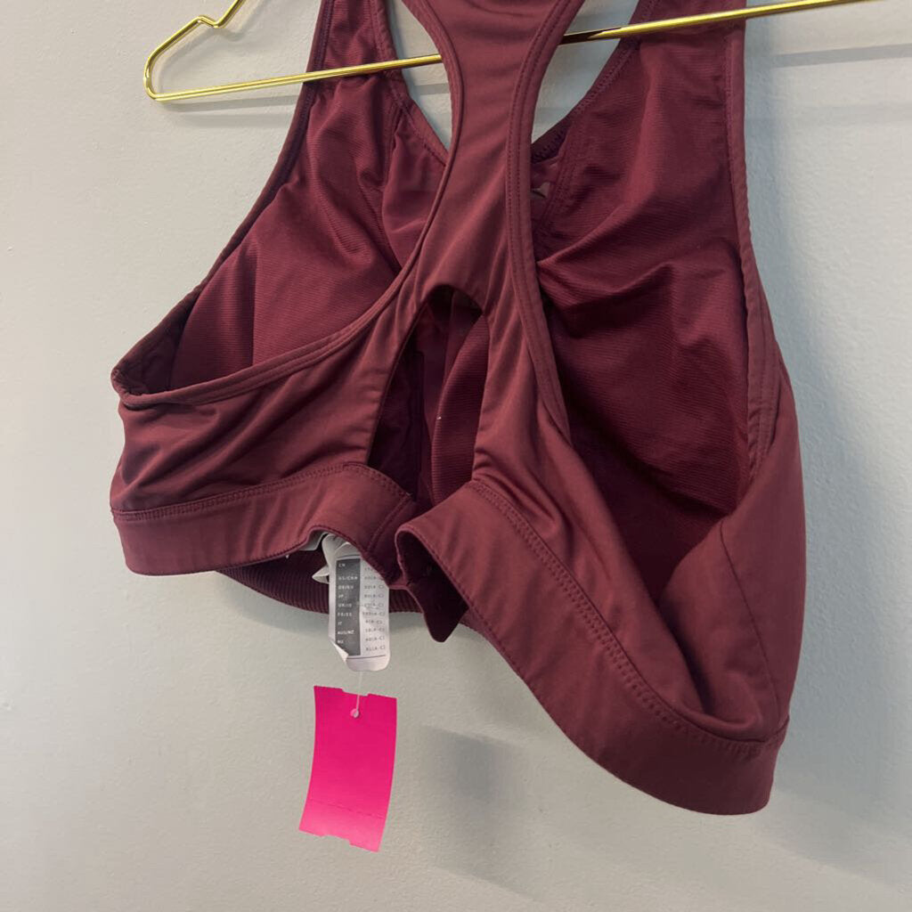 Yvette Burgundy Padded Sports Bra Medium