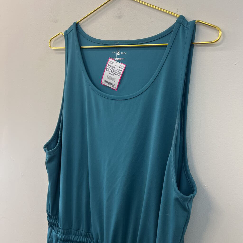 Lou and Grey Blue Tie Waist Tank Dress Extra Large