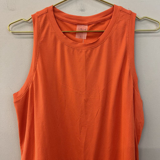 Calia Orange Textured Athletic Tank Top Large