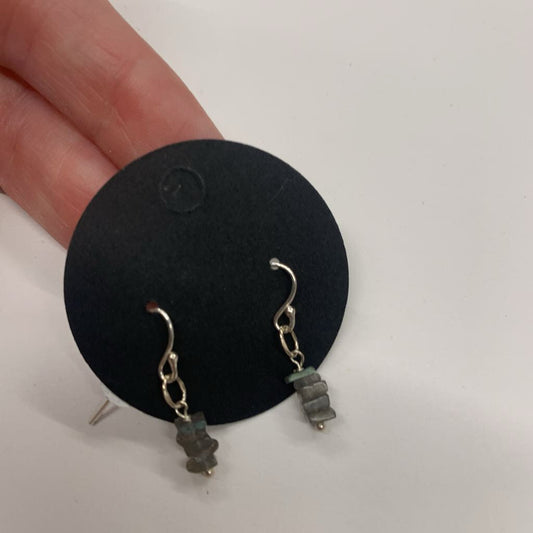 Anne Vaughan Silver/ Grey Beaded Drop Earrings