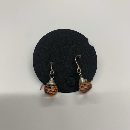 Anne Vaughan Designs Silver/ Orange Beaded Drop Earrings