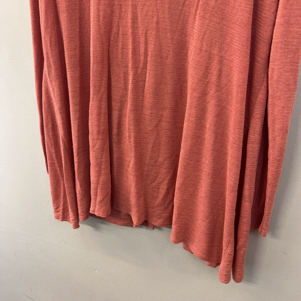 Eileen Fisher Pink Knit Open Front Cardigan Large