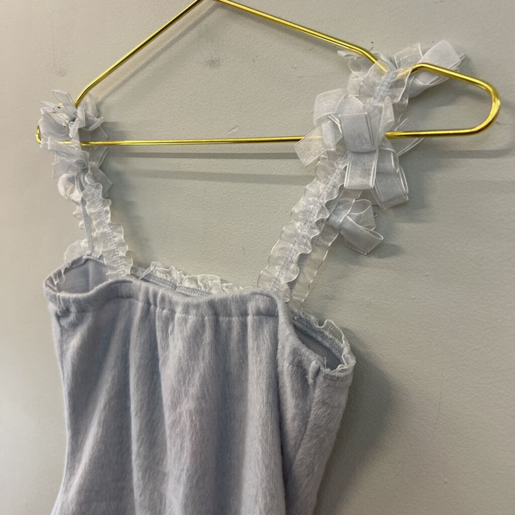 Liz Lisa Blue Soft Ruffle Pearl Strap Tank Top Small