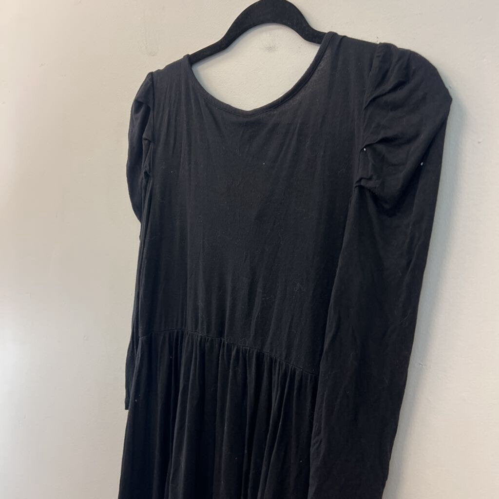 Free People Black Long Sleeve Half Button Down Top Medium