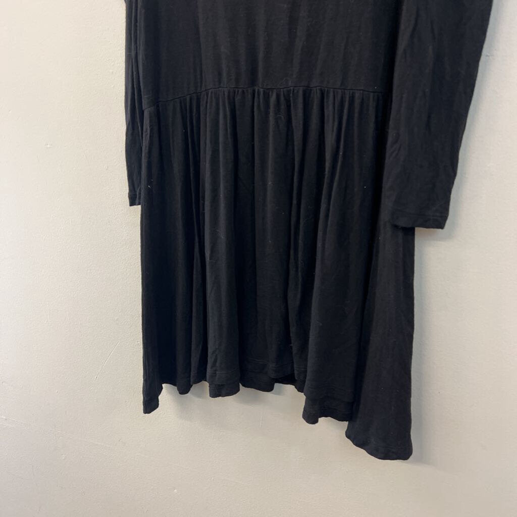 Free People Black Long Sleeve Half Button Down Top Medium