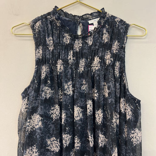 Joie Navy/ Cream Print High Neck Dress Medium