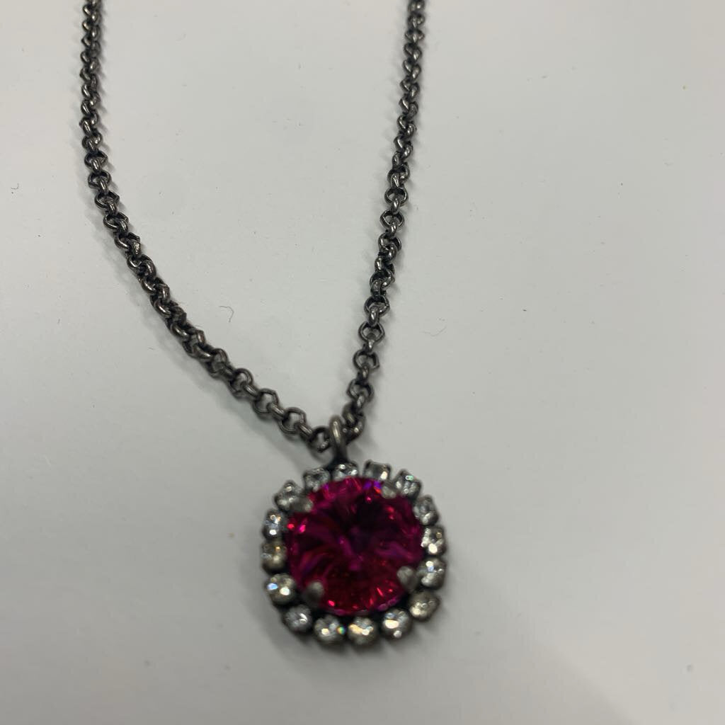 Pink/ Rhinestone Pendant Necklace