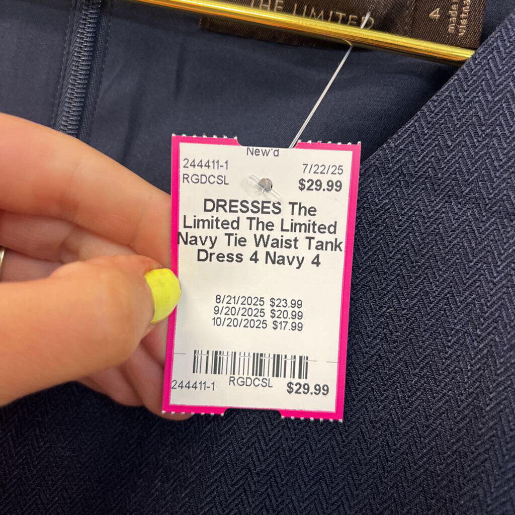 The Limited Navy Tie Waist Tank Dress 4