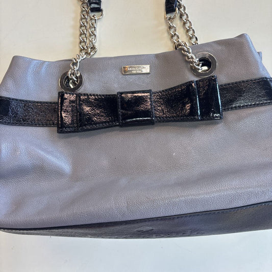 Kate Spade Grey/ Black Leather Bow Purse
