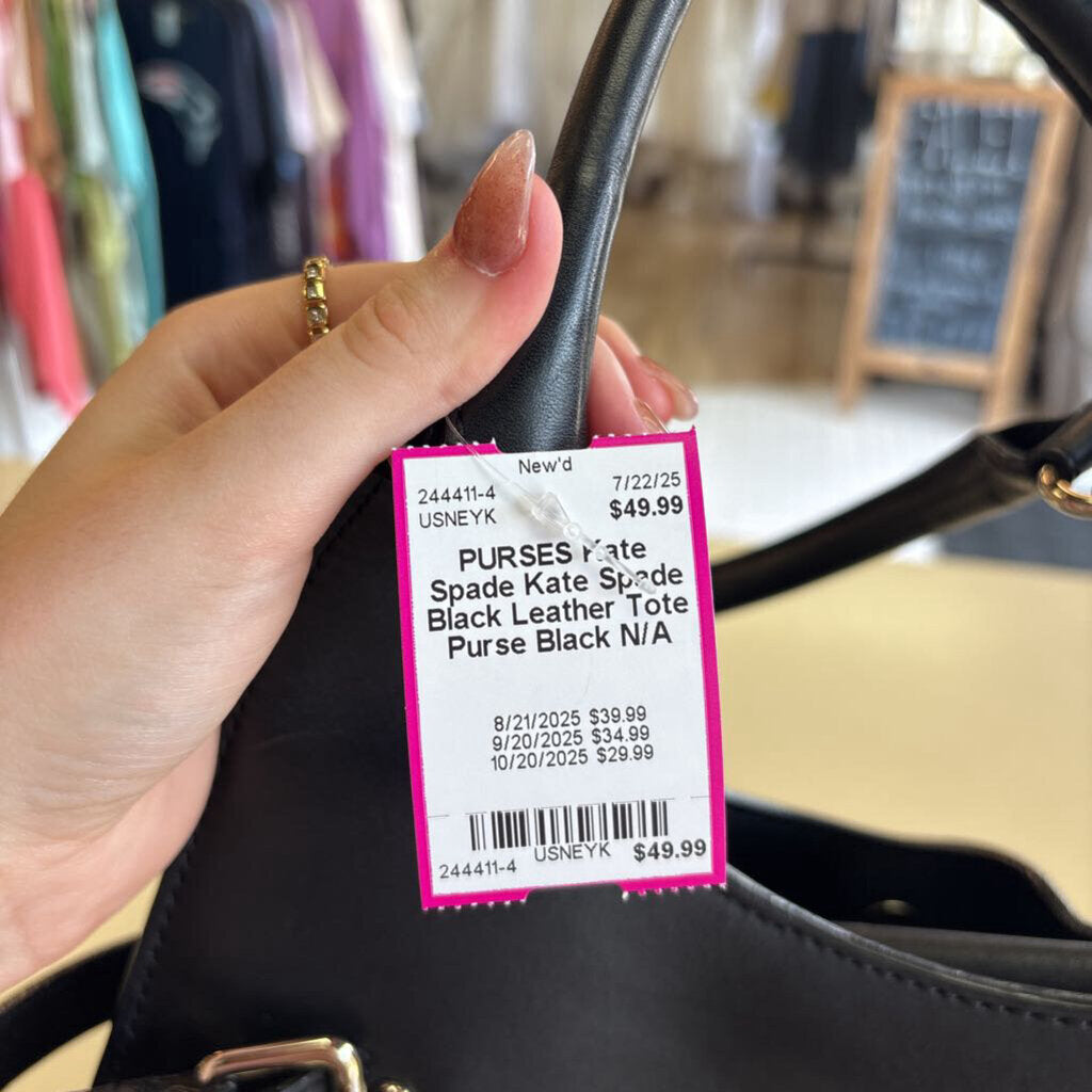 Kate Spade Black Leather Tote Purse