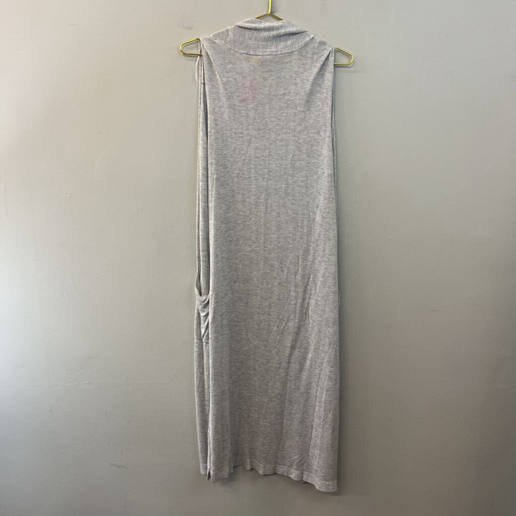 Devotion by Cyrus Grey Knit Sleeveless Open Front Duster Large