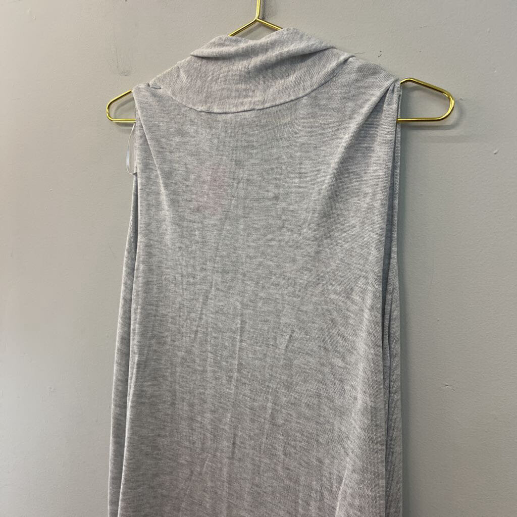 Devotion by Cyrus Grey Knit Sleeveless Open Front Duster Large