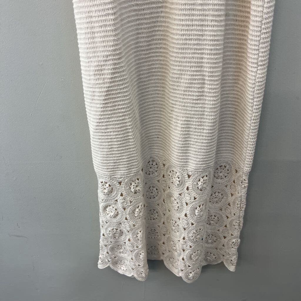 Loft Beach Cream Crochet Knit Maxi Dress Small