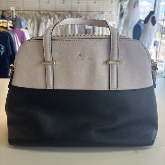 Kate Spade Beige/ Black Leather Color Block Purse