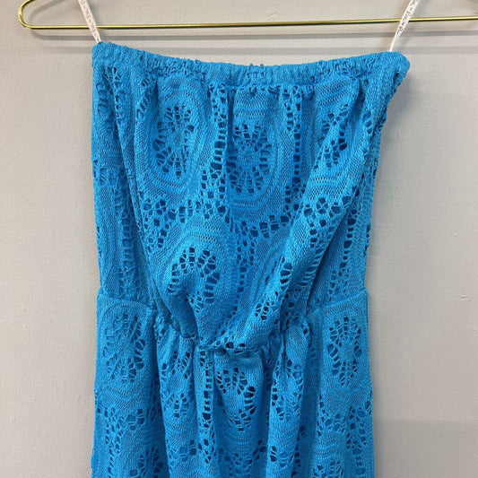 Lilly Pulitzer Blue Lace Strapless Maxi Dress Extra Small