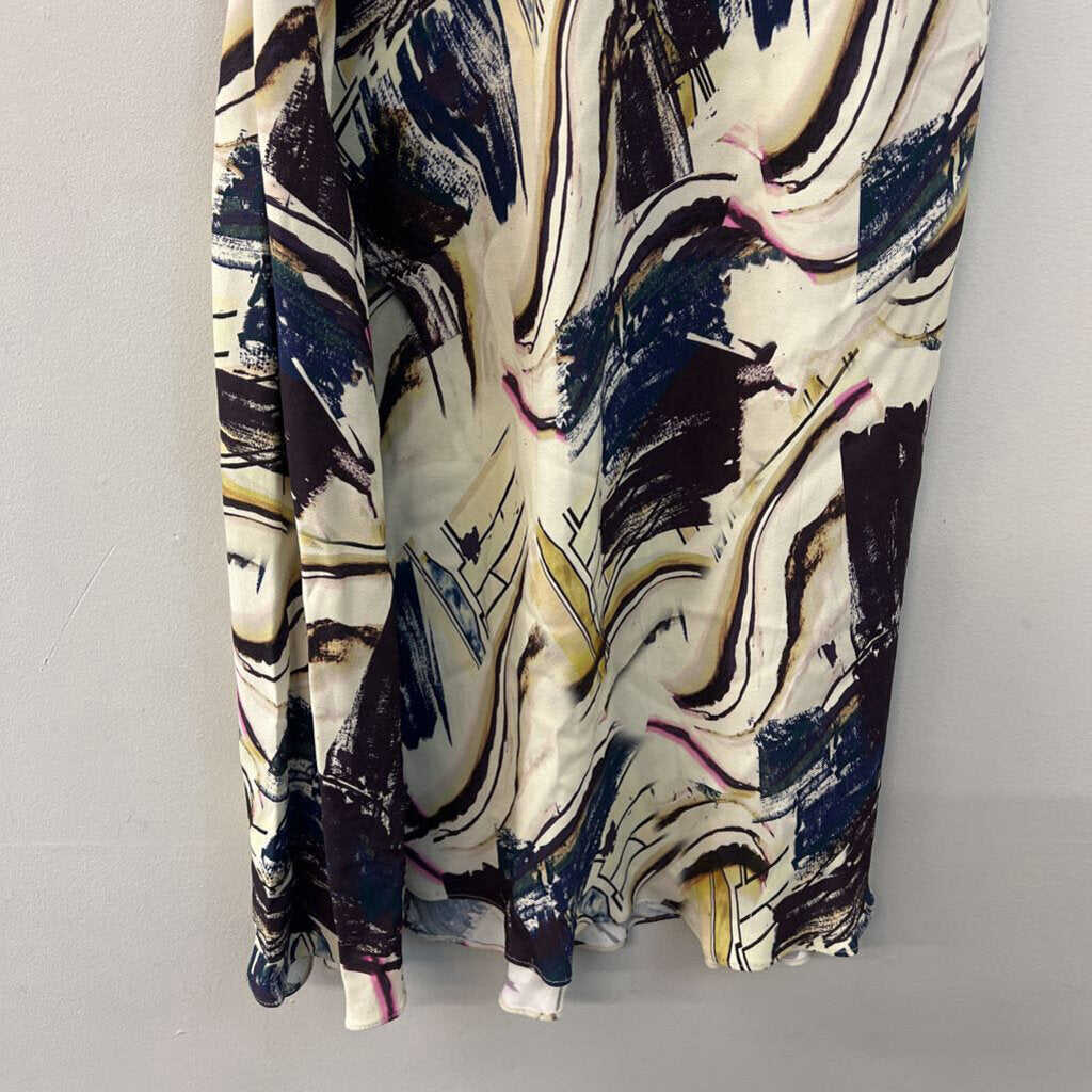 Zara Cream/ Multi Abstract Print Maxi Skirt Small