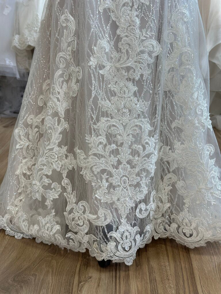 Maggie Sottero Ivory Lace Fitted Gown with Shimmer Layer 10