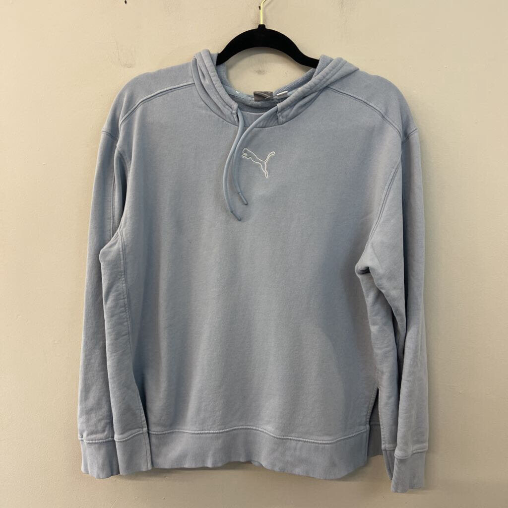 Puma Blue Long Sleeve Hooded Pullover Large