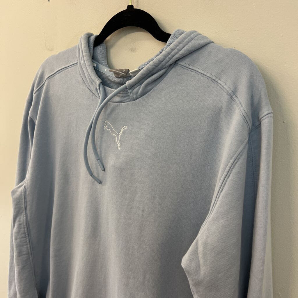 Puma Blue Long Sleeve Hooded Pullover Large
