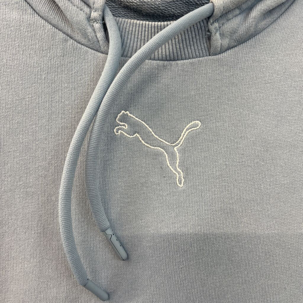 Puma Blue Long Sleeve Hooded Pullover Large