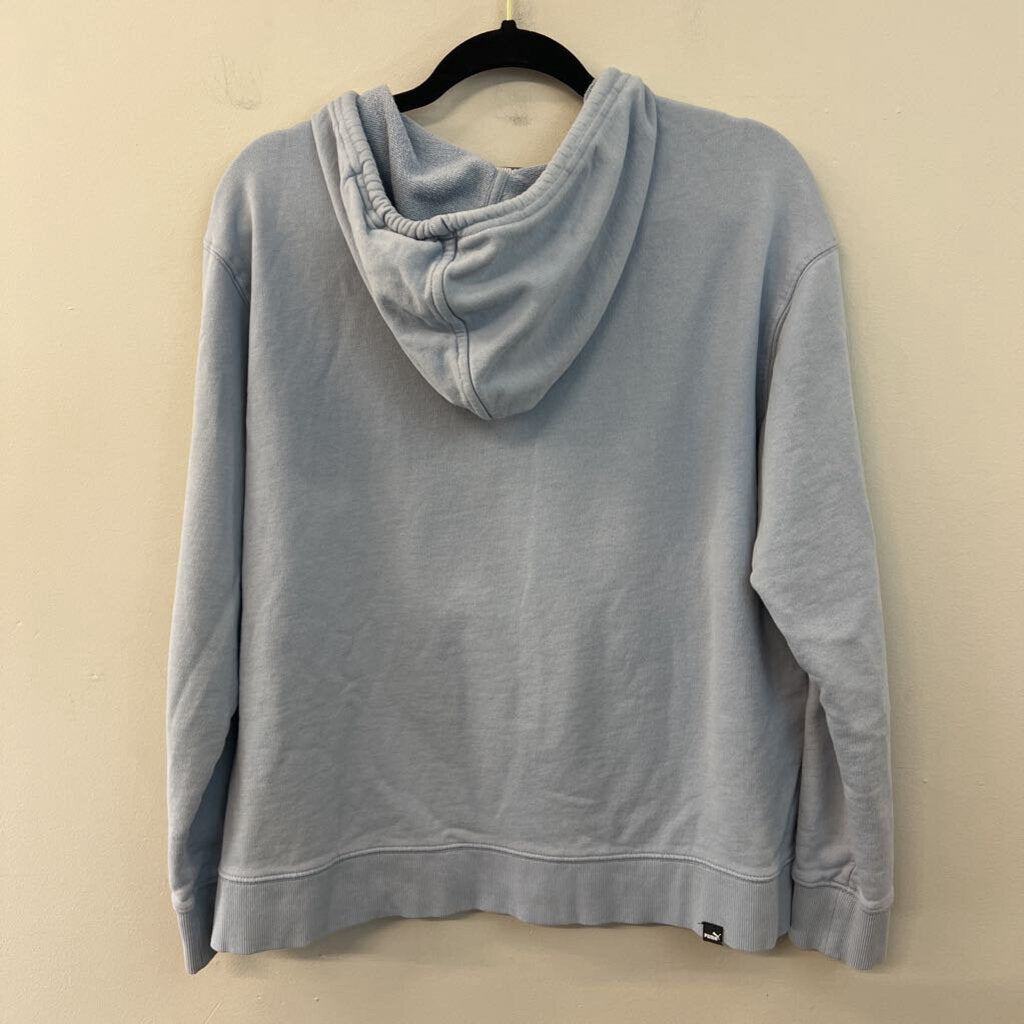 Puma Blue Long Sleeve Hooded Pullover Large