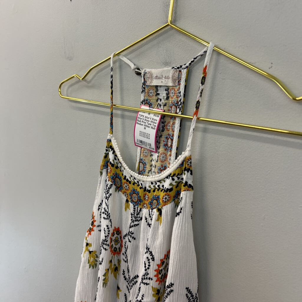 Altar'd State White/ Multi Print Tank Top Medium