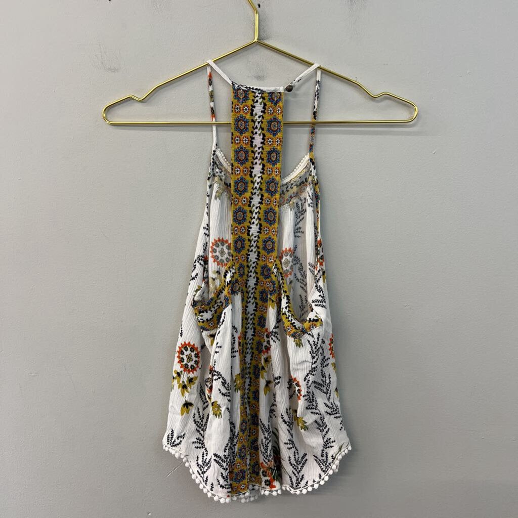 Altar'd State White/ Multi Print Tank Top Medium