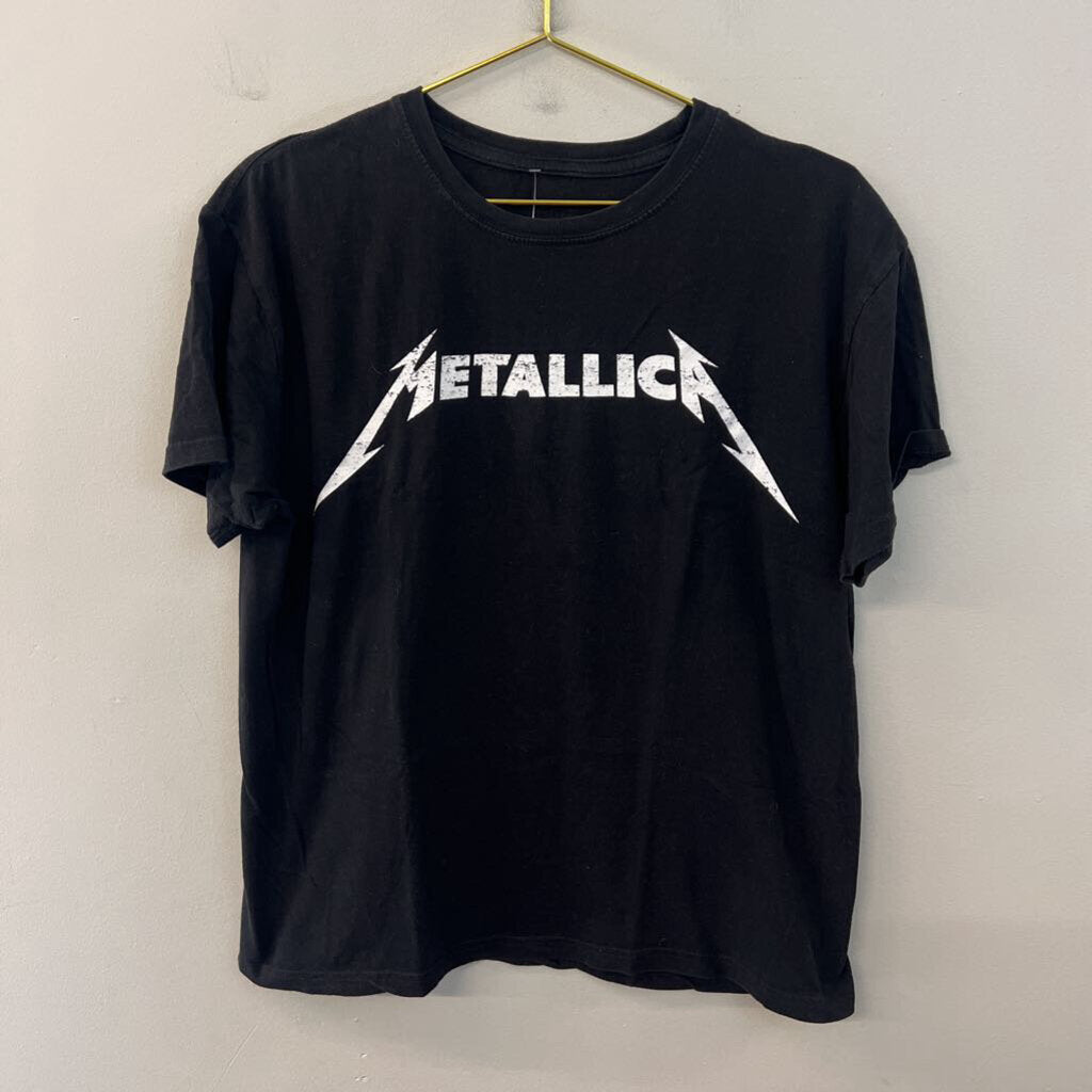 Black/ White Metallica Short Sleeve Graphic Tee Medium