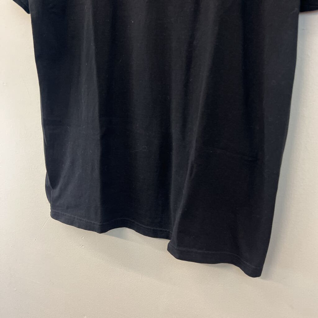 LCM Black/ Purple Still Positive Embroidered Short Sleeve Graphic Tee Large