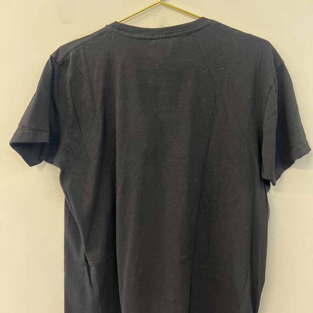 LCM Black/ Purple Still Positive Embroidered Short Sleeve Graphic Tee Large