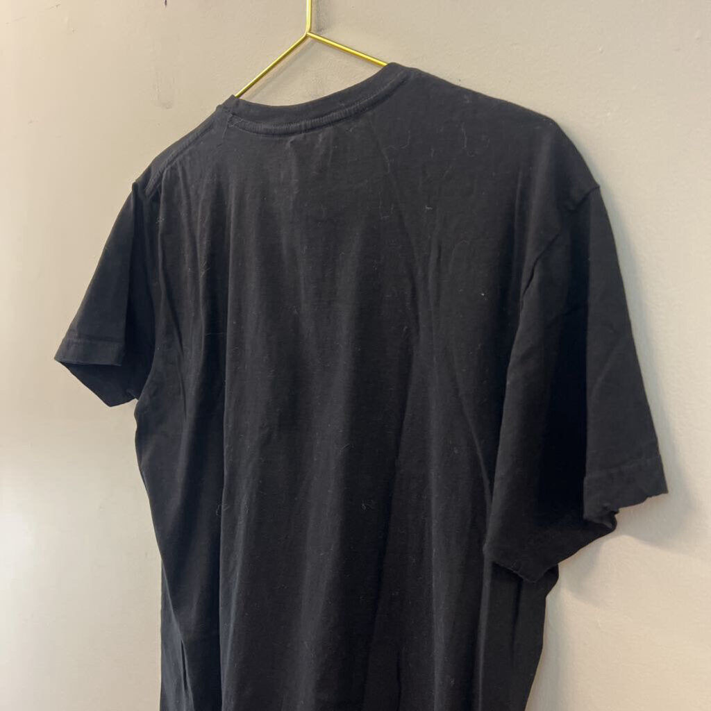 LCM Black/ Purple Still Positive Embroidered Short Sleeve Graphic Tee Large