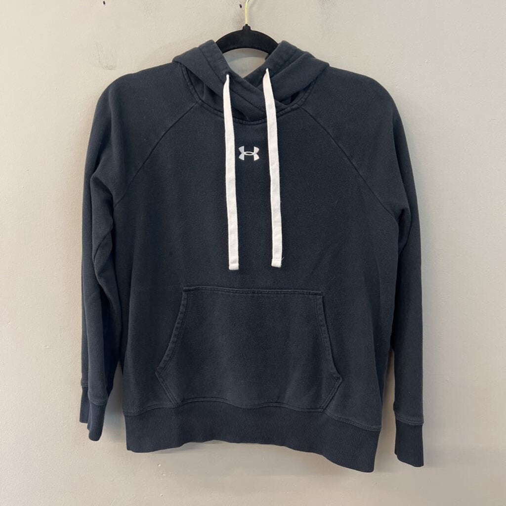 Under Armour Black/ White Long Sleeve Hooded Pullover Small