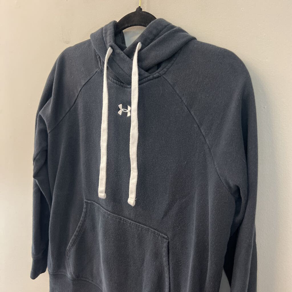 Under Armour Black/ White Long Sleeve Hooded Pullover Small