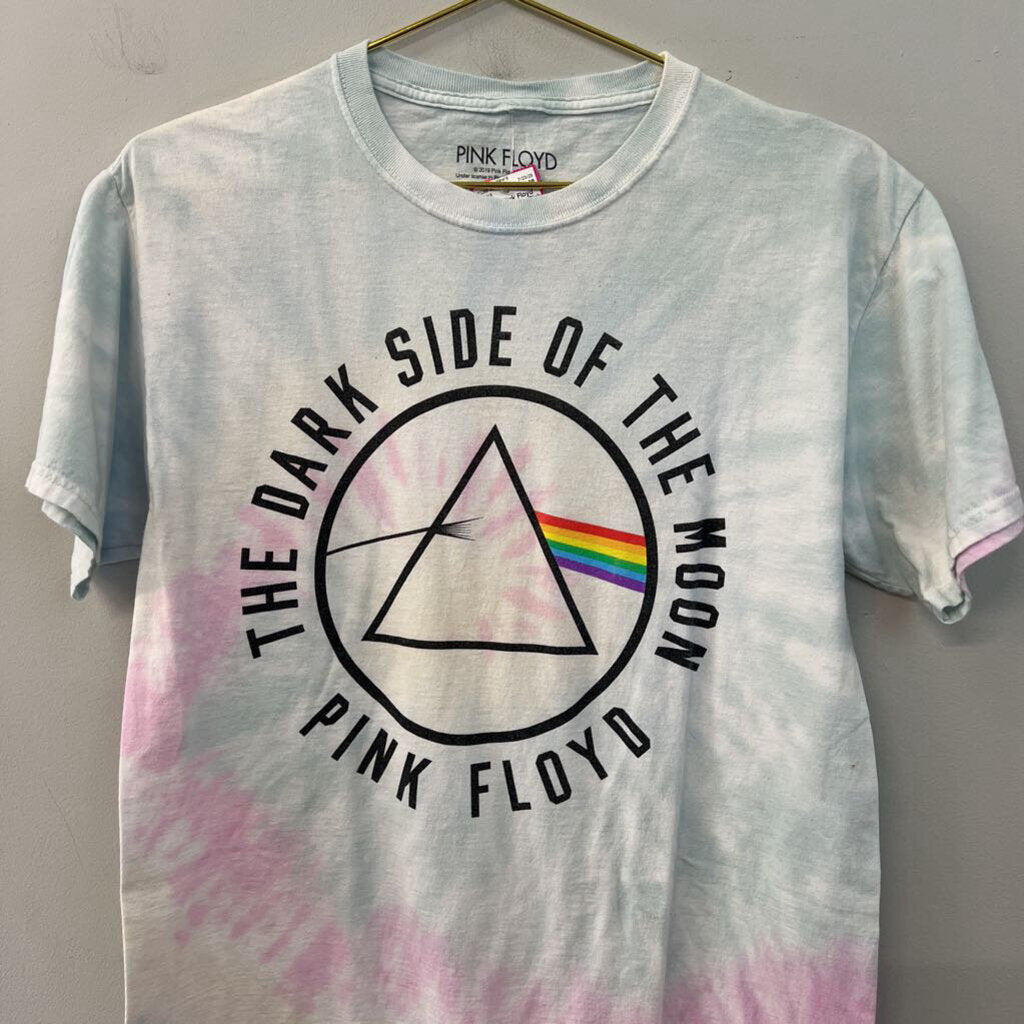Pink Floyd Blue/ Pink Tie Dye Short Sleeve Graphic Tee Medium