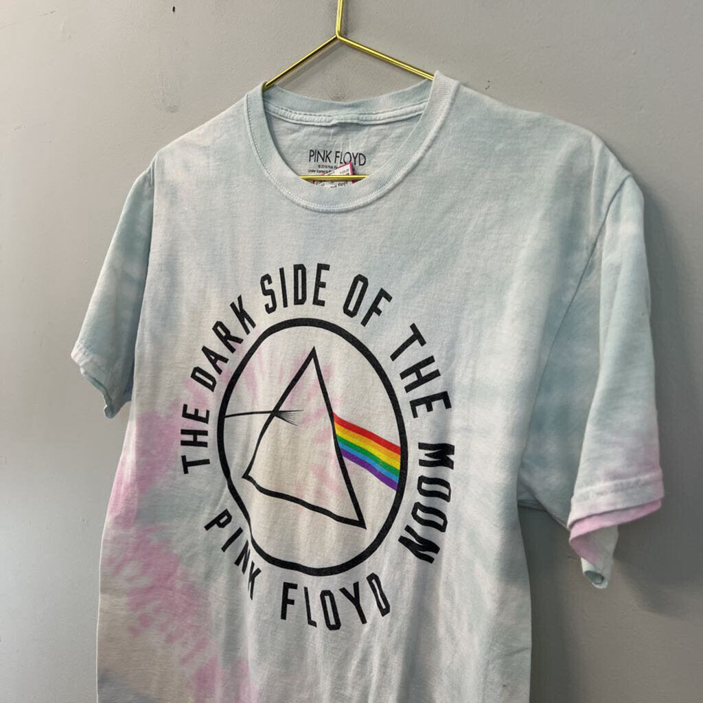 Pink Floyd Blue/ Pink Tie Dye Short Sleeve Graphic Tee Medium