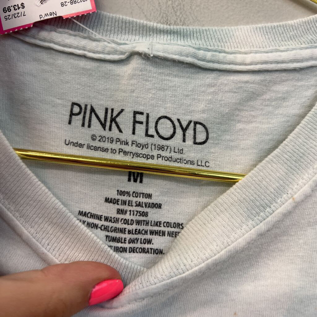 Pink Floyd Blue/ Pink Tie Dye Short Sleeve Graphic Tee Medium