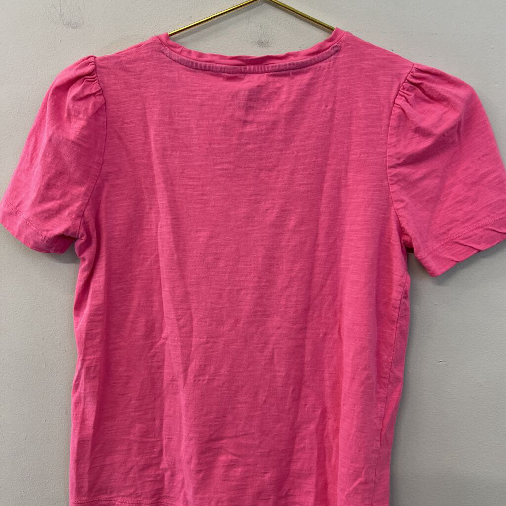 Boden Pink Short Puff Sleeve Top Extra Small