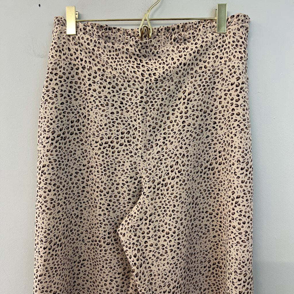 Sanctuary Brown Leopard Print Wide Leg Pull On Pants Small