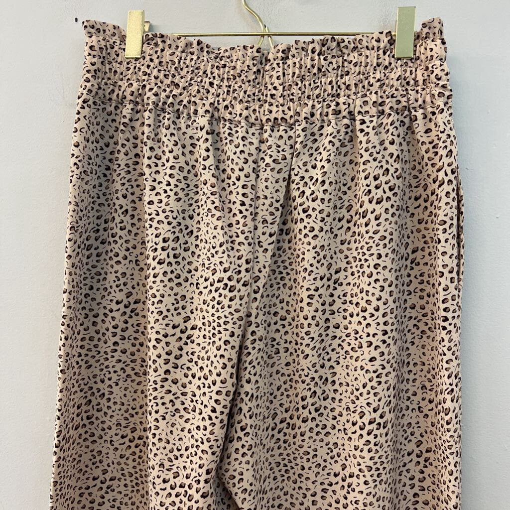 Sanctuary Brown Leopard Print Wide Leg Pull On Pants Small